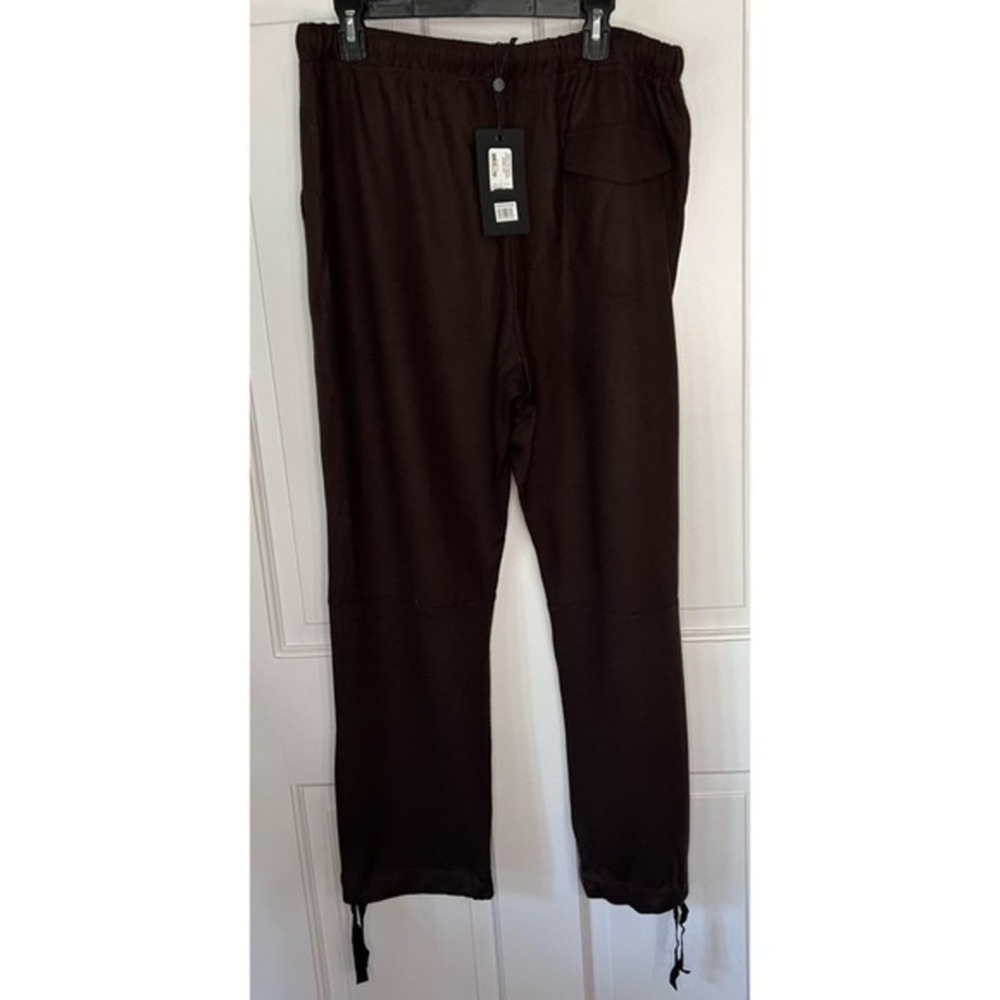 Rag & Bone Andre Chocolate Brown Wool Relaxed Fit Pants Size Large NWT - Picture 2 of 4